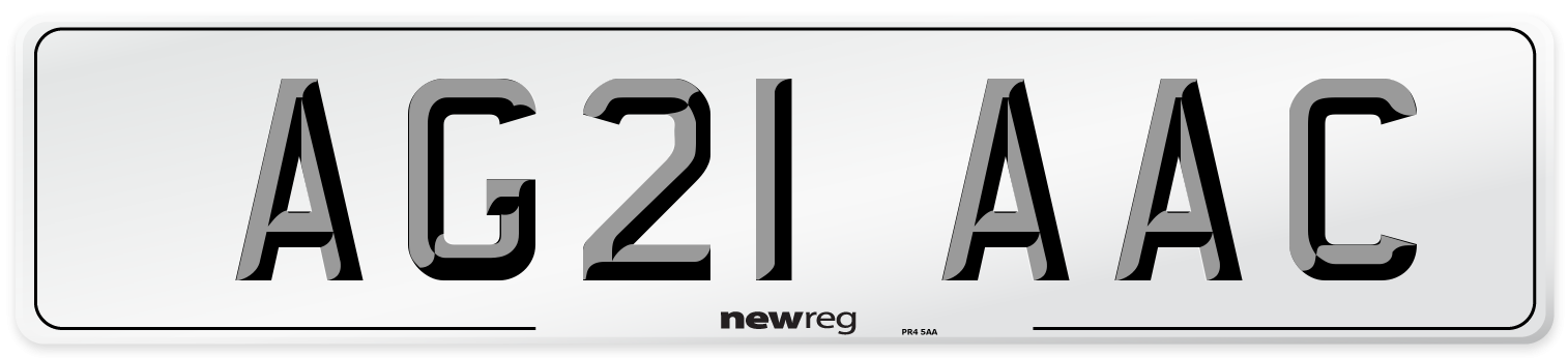 AG21 AAC Number Plate from New Reg
